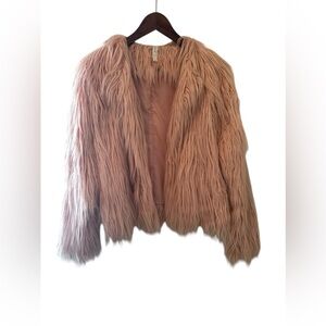 Pink Faux Fur Jacket Size Medium